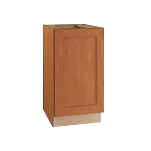 Hargrove Cinnamon Stain Plywood Shaker Assembled Bathroom Cabinet FH L Soft Close 18 in W x 21 in D x 34.5 in H