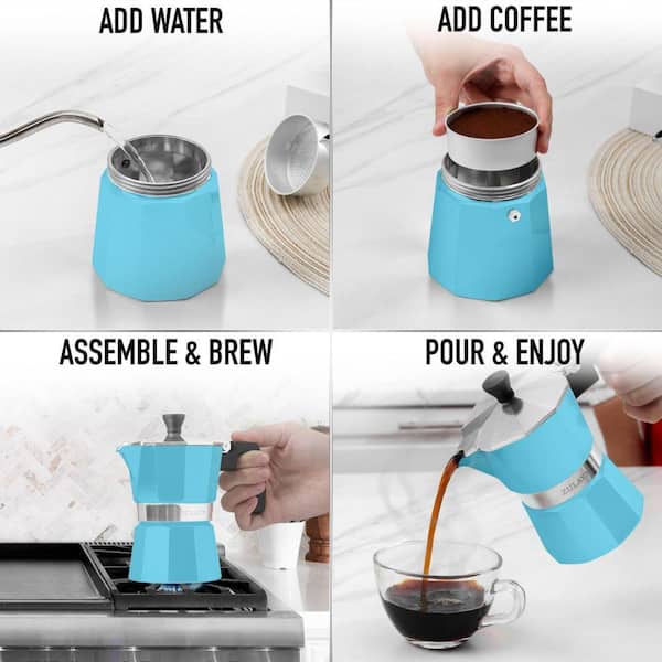 Zulay Kitchen 6-Cup Premium Moka Pot Stovetop Espresso Maker