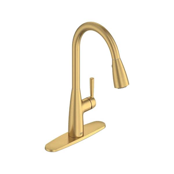 Fairbury Single Handle Pull Down Sprayer Kitchen Faucet with Advanced Spray, Pull Out Spray Wand in Brushed Cool Sunrise