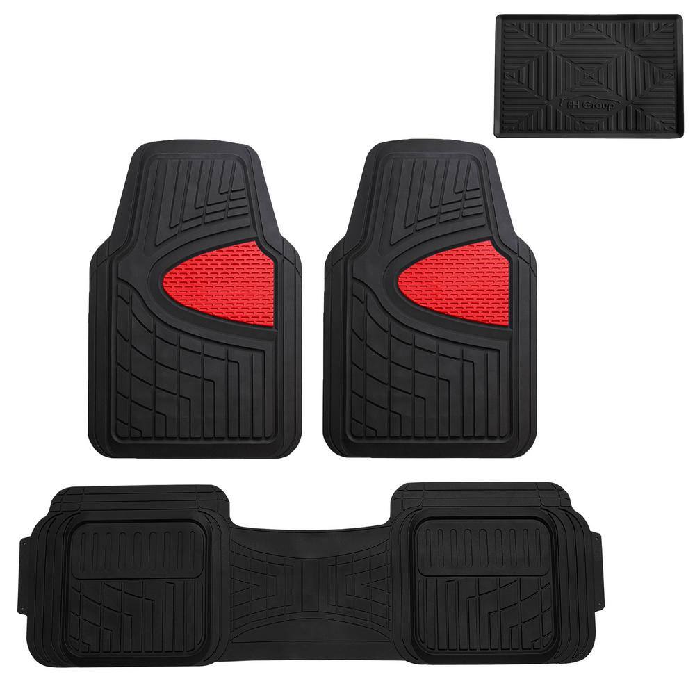 Red Trimmable Liners Heavy Duty Tall Channel Floor Mats - Universal Fit for Cars, SUVs, Vans and Trucks - Full Set price history on PriceWatchPro