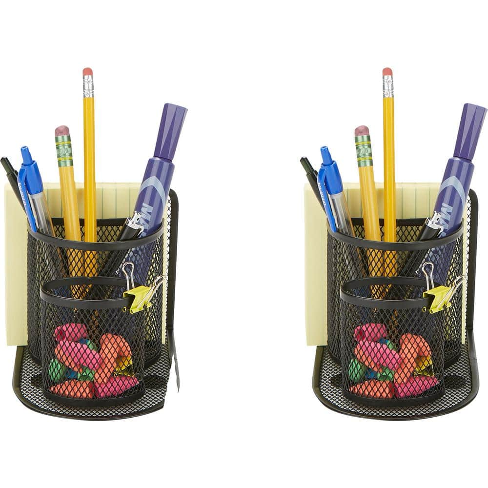 Mind Reader Desk Organizer, Pencil Cup Organizer, Office Supplies Storage  Organizer, Sticky Notes, Index Cards, Black JOEORG-BLK - The Home Depot