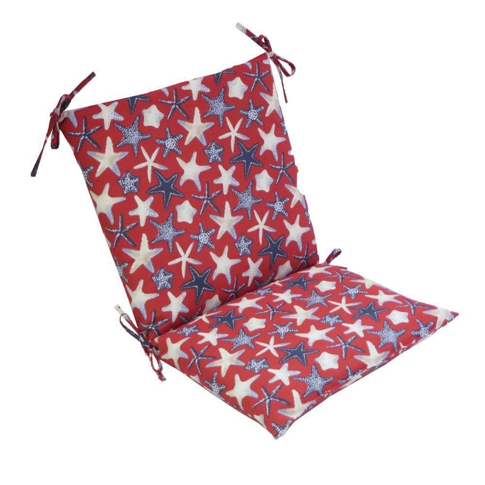 hampton bay midback outdoor patio cushion in chili