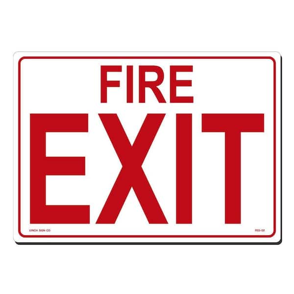 14 in. x 10 in. Fire Exit Sign Printed on More Durable, Thicker, Longer Lasting Styrene Plastic