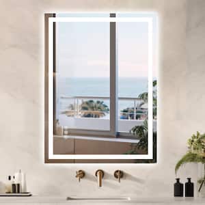 32 in. W x 40 in. H Rectangular Frameless Wall Mount 3-Colors Dimmable Anti-fog LED Bathroom Vanity Mirror with Memory