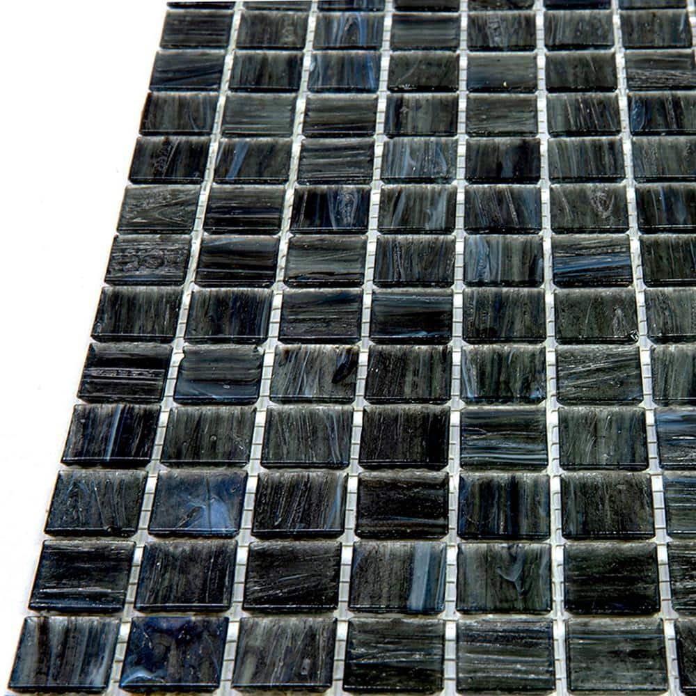 Celestial 12" x 12" Milestone Gray Glass Mosaic Tile