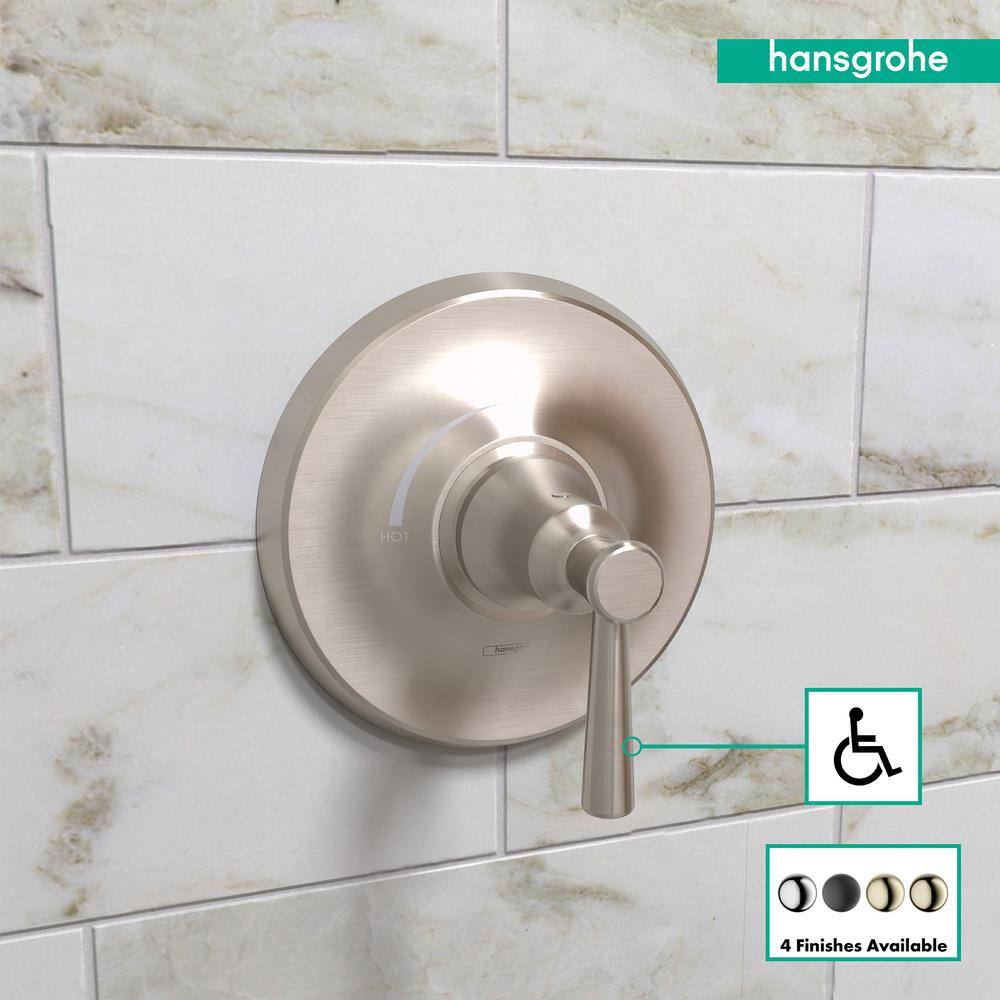 Brushed Nickel Wall-Mounted Pressure Balance Shower Trim