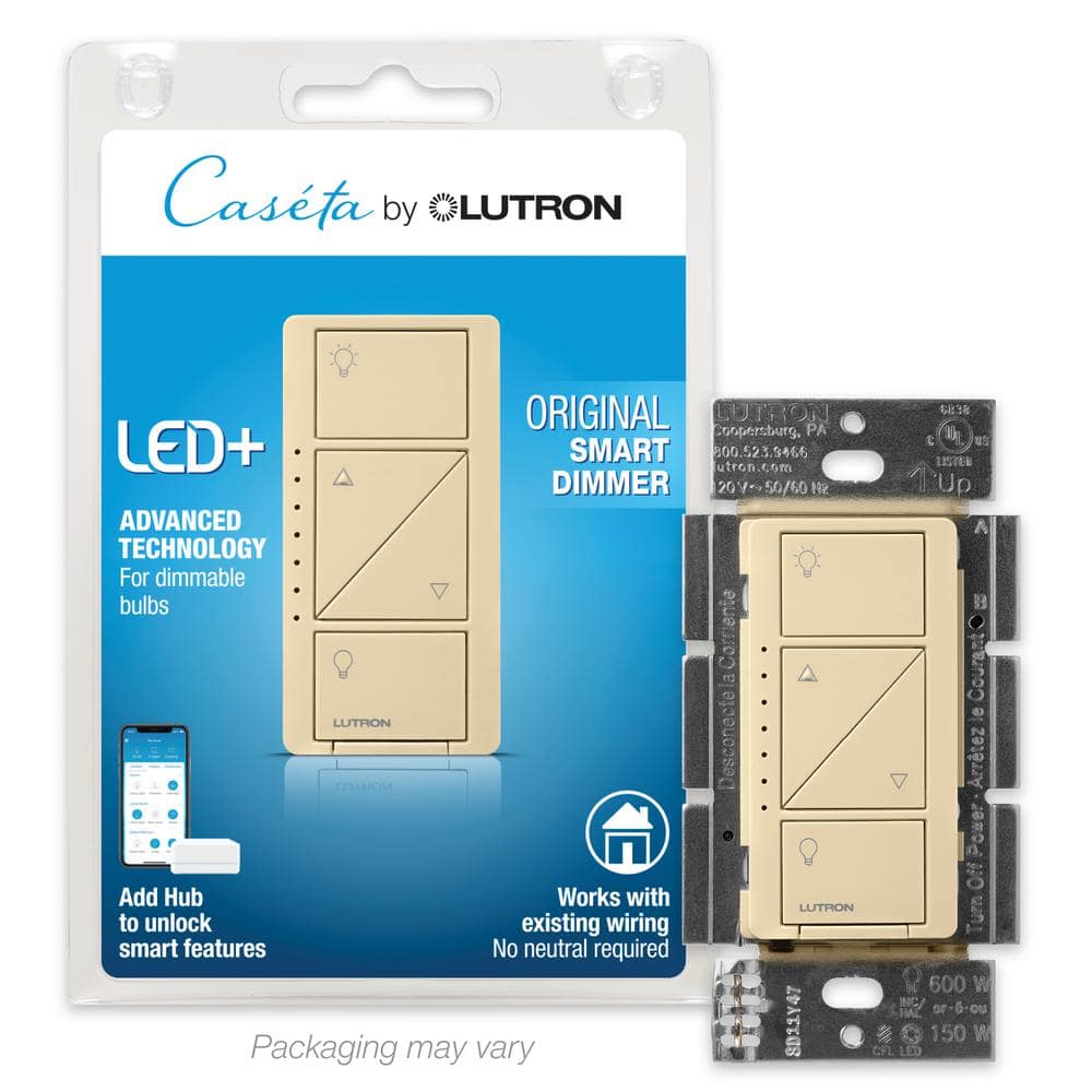 Lutron P-PKG1W-WH-R Caseta Wireless Smart Lighting Dimmer Switch and Remote Kit, White