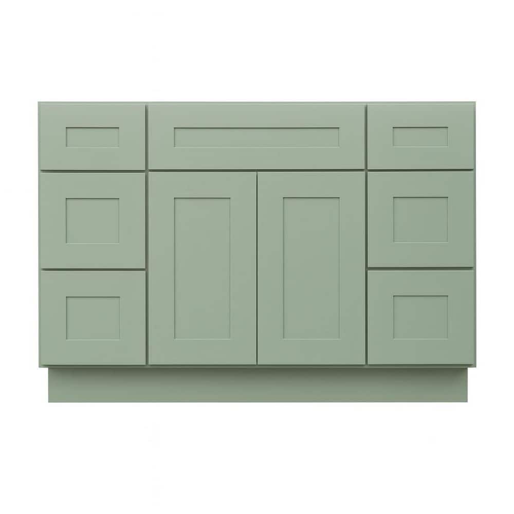 Shaker 60 in. W x 34.5 in. H x 21 in. D Bath Vanity Cabinet without Top with 6 Drawers in Jade Green Assembled price history on PriceWatchPro