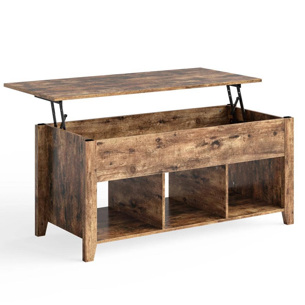 ANGELES HOME 41 in. Lift Top Wooden Coffee Table with Storage Lower ...