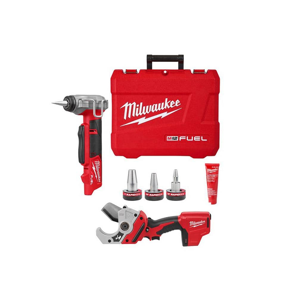 Milwaukee M12 FUEL ProPEX Expansion Tool with 1/2 in. to in. RAPID SEAL  ProPEX Expander Heads  M12 PVC Pipe Shear 2532-20-2470-20 The Home Depot
