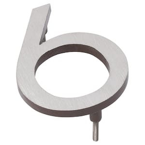12 in. Satin Nickel/Roman Bronze 2-Tone Aluminum Floating or Flat Modern House Numbers 0-9 - 6