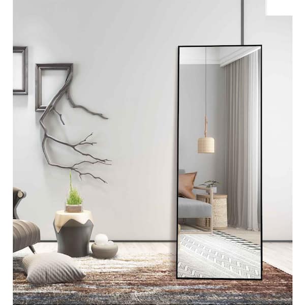 HUOVTR Tuyprd 65 in. x 22 in. Modern Rectangle Metal Framed Black