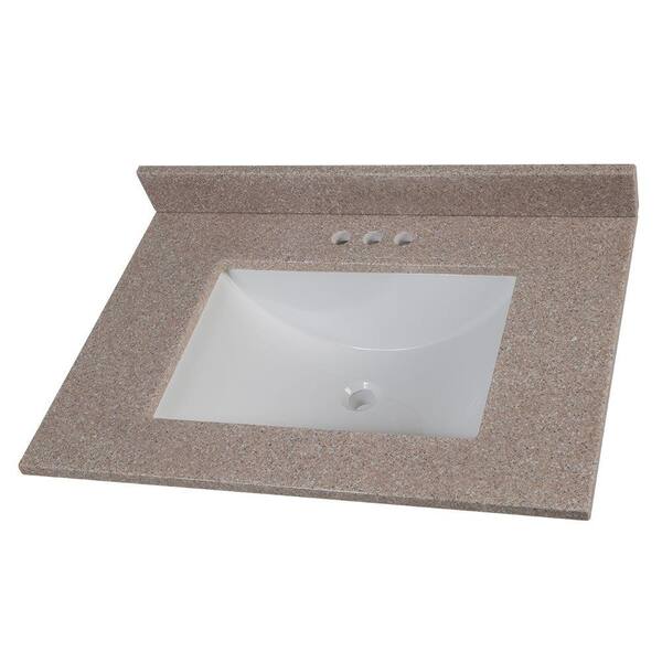 Home Decorators Collection 31 in. Solid Surface Vanity Top in Ginger with White Sink
