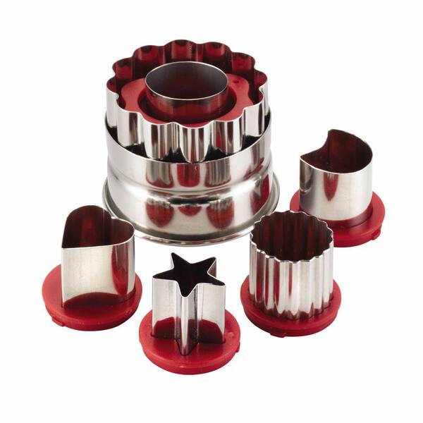 Cake Boss Decorating Tools 6-Piece Red Classic Linzer Cookie Cutter Set