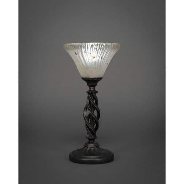 Unbranded Olympia 14 in. Dark Granite Lamp Accent Lamp with Glass Shade