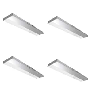 8 in. Battery Operated LED Motion Sensor White Rechargeable 3000K Bright White Under Cabinet Door Light (4-Pack)