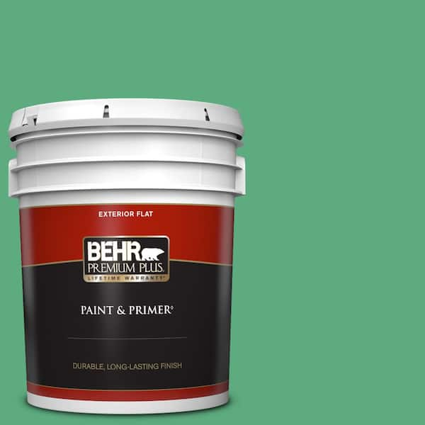 BEHR PREMIUM PLUS 5 gal. #T14-4 Edgewater Flat Exterior Paint & Primer