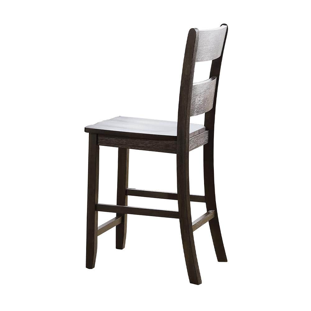 Distressed Walnut High Ladderback Wood Side Chair