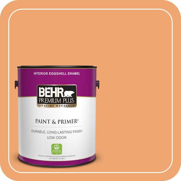 BEHR PREMIUM PLUS 1 gal. Home Decorators Collection #HDC-SP16-04 Apricot Jam Eggshell Enamel Low Odor Interior Paint & Primer