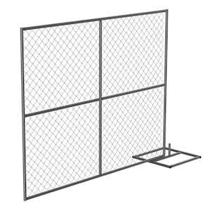 HRAIL 72 in. Galvanized Silver Construction Barrier - Add On Unit Chainlink Without Slats