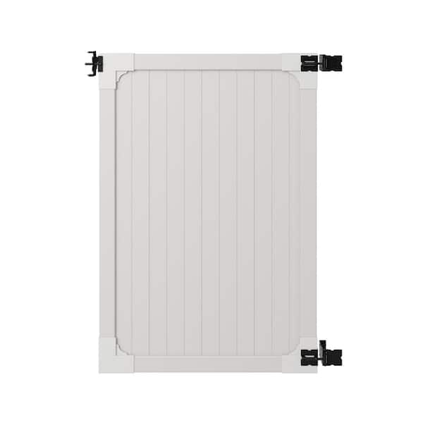 6 ft. H x 4 ft. W Cambridge White Vinyl Privacy Fence Gate with Stainless Steel Hardware