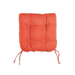 Sunbrella Canvas Melon Tufted Chair Cushion Round U-Shaped Back 19 x 19 x 3
