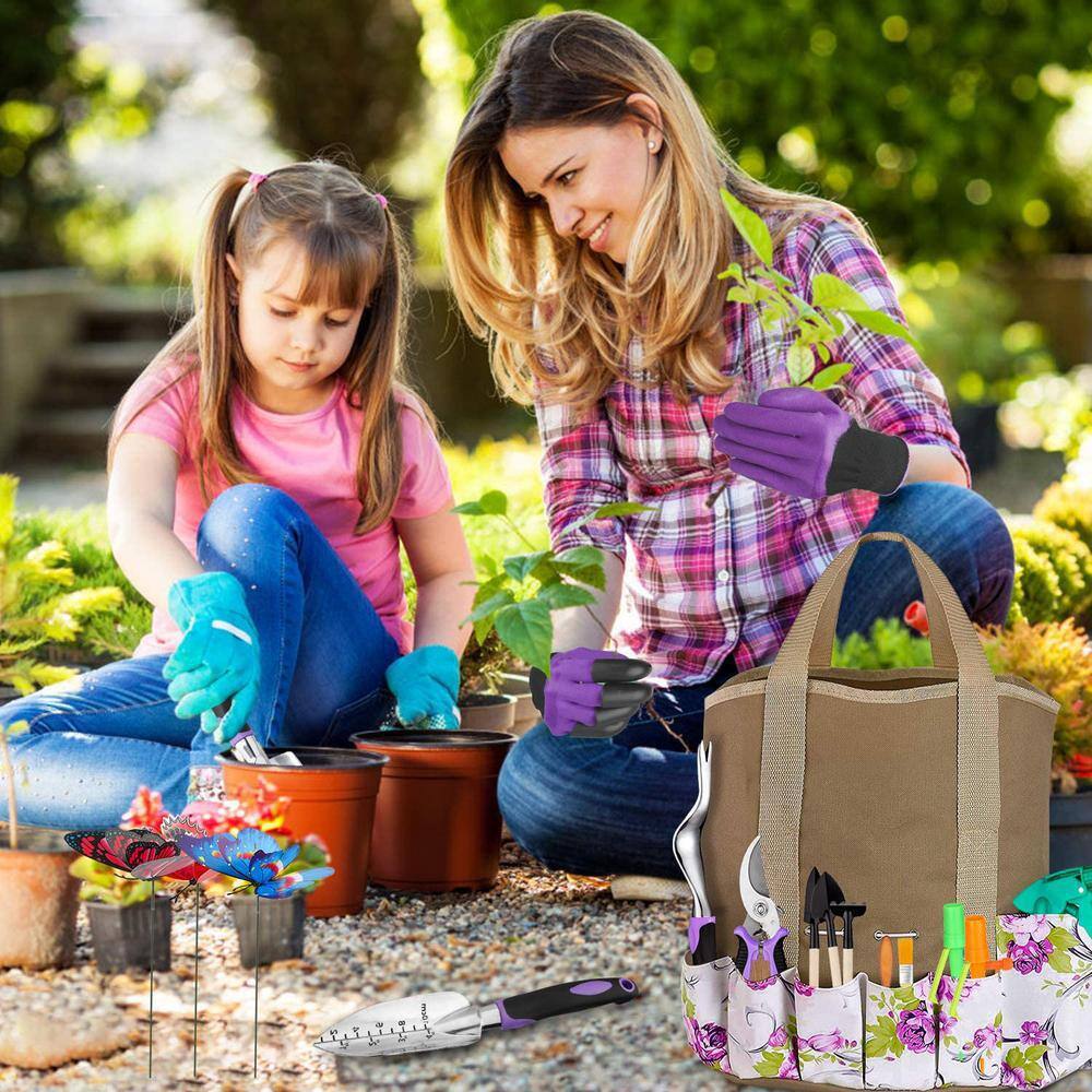 Garden Tools Set, Extra Succulent Tools Set, 83Pcs Heavy Duty Gardening Tools with Garden Tool Bag,Knee Pads Gloves Sprayer Garden Kit, Outdoor Gardening Gifts Tools for Men Women