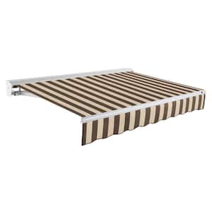 16 ft. Destin Manual Retractable Awning with Hood (120 in. Projection) Brown/Tan