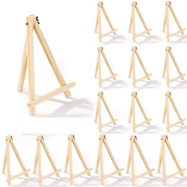 16-Pack Mini Wooden Easel Stand Set for Painting Canvases Tabletop Display Photo Signs Art Craft Portable Holder