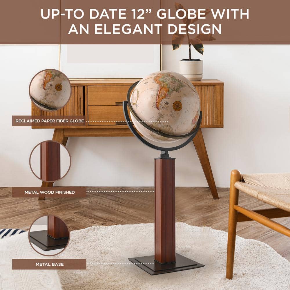 Landen 44" Antique Floor Globe with Raised Relief Surface