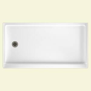Veritek 32 in. x 60 in. Single Threshold Retrofit Left Drain Shower Pan in White