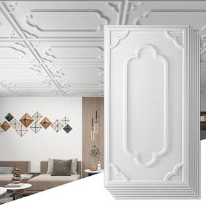 White 2 ft. x 4 ft. Decorative PVC Lay-In/Drop In Ceiling Tile (96 sq.ft./case)