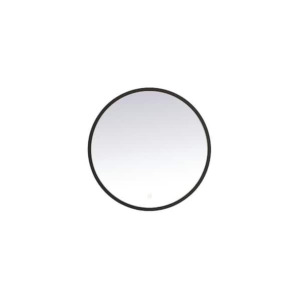 Unbranded Timeless Home 24 in. W x 24 in. H Aluminum Black LED Mirror