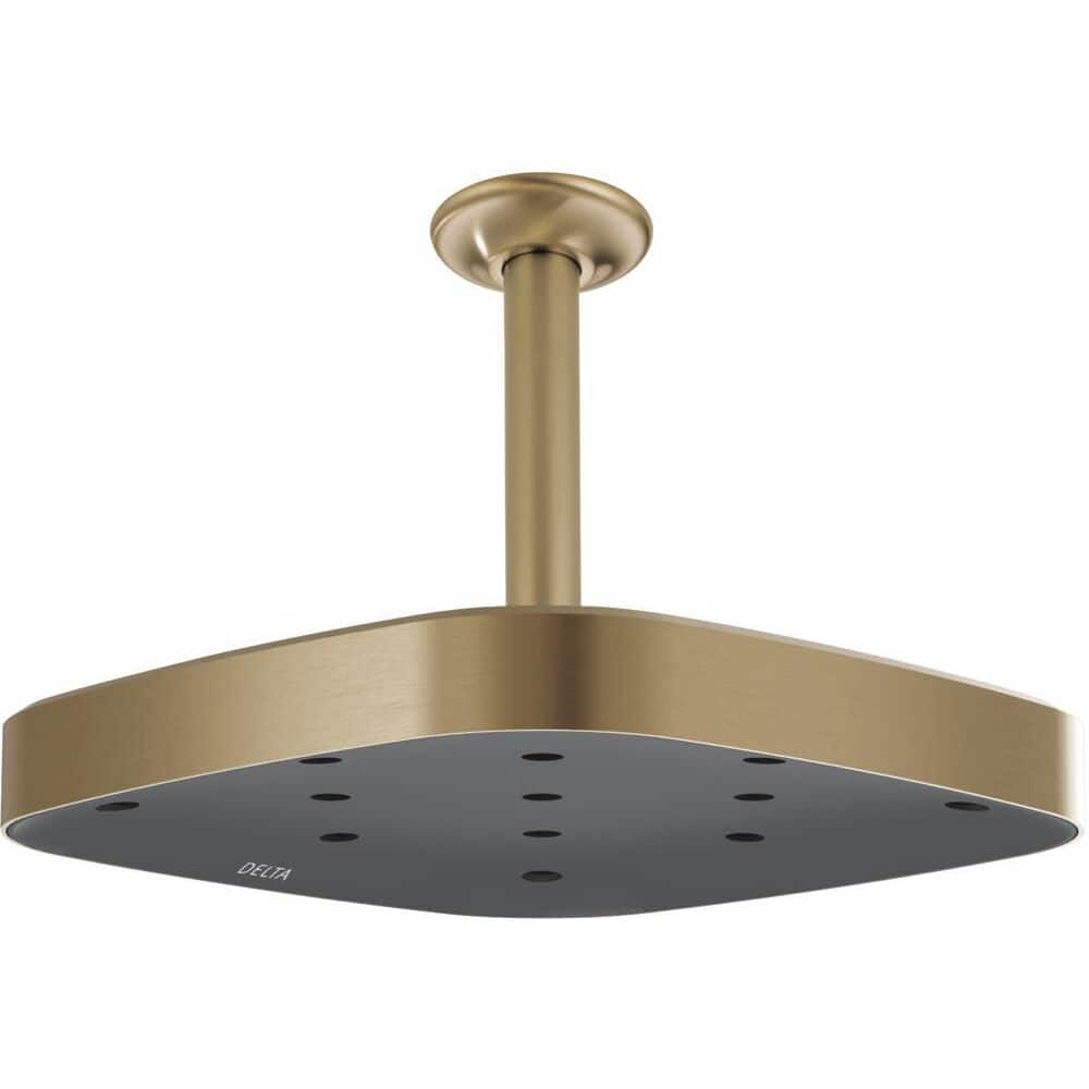 Champagne Bronze Ceiling-Mount Shower Arm and Flange