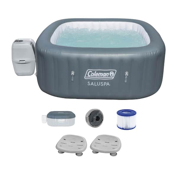 Hawaii 6-Person 140-Jet Inflatable Hot Tub and Non Slip Spa Seat (2-Pack)