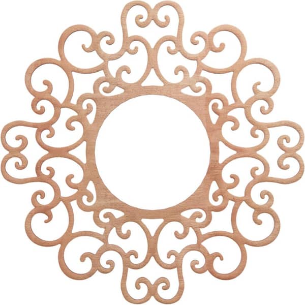 0.25 in. x 8.375 in. x 22 in. Wood Medallion Moulding