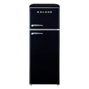 7.6 cu. ft. Refrigerator Retro Dual Door True Freezer in Black