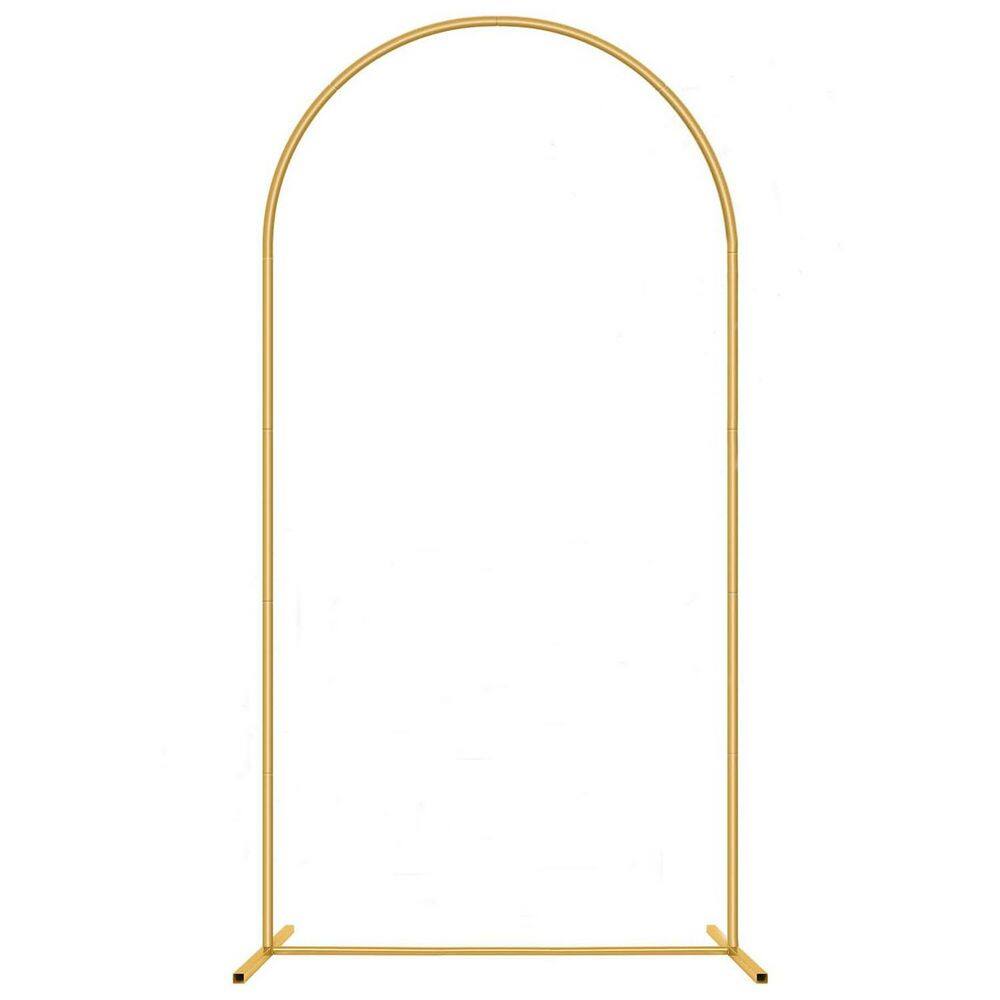 86.61 in. x 47.24 in. Gold Metal Wedding Arch Stand Backdrop Wedding Arch Drapes Arbor price history on PriceWatchPro