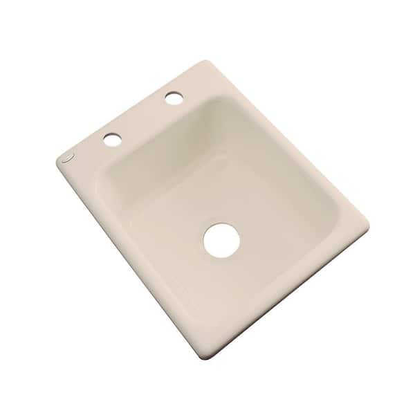 Thermocast Crisfield Beige Acrylic 17 in. 2-Hole Drop-in Bar Sink in Candle Lyte