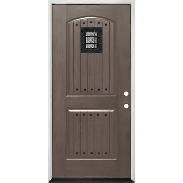Steves & Sons 36 in. x 80 in. 2-Panel Left-Hand/Inswing Ashwood Stain Fiberglass Prehung Front Door with 4-9/16 in. Jamb Size