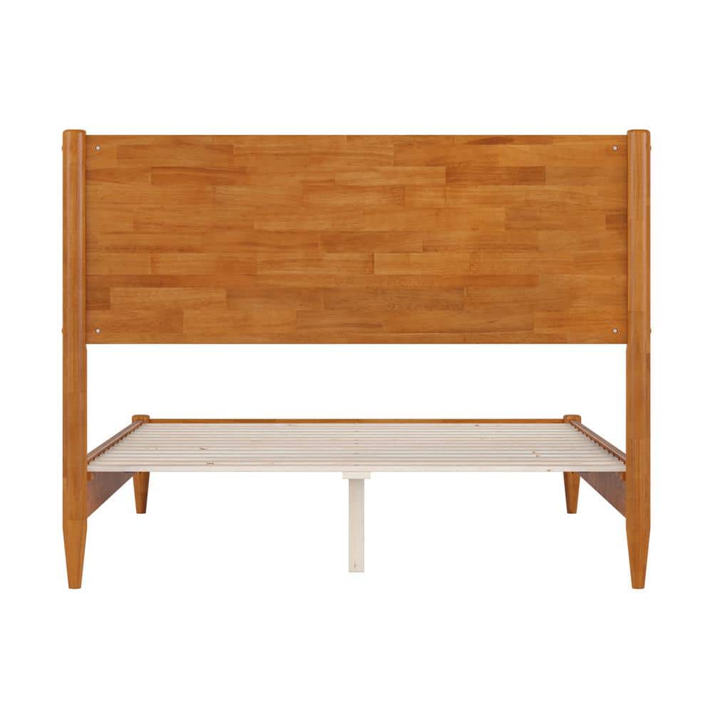Pasadena Light Toffee Full Solid Wood Platform Bed with Headboard