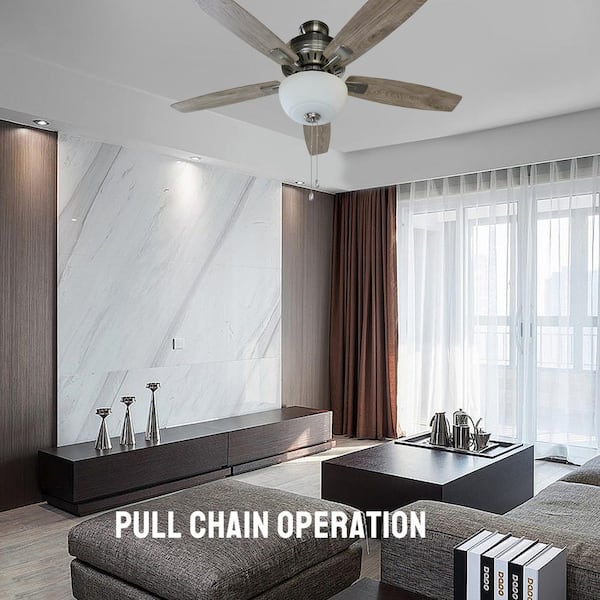 Fusion 52 in. Indoor Brushed Nickel Ceiling Fan with LED Light Kit