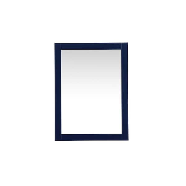 Unbranded Timeless Home 27 in. W x 36 in. H x modern Wood Framed Rectangle Blue Mirror