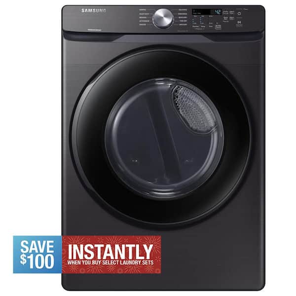 7.5 cu. ft. Stackable Vented Gas Dryer with Sensor Dry in Brushed Black