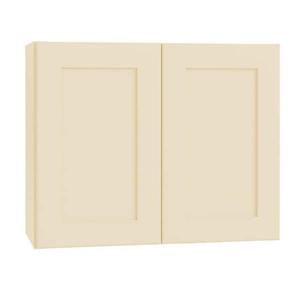 Home Decorators Collection Newport 36 in. W x 12 in. D x 24 in. H Assembled Plywood Wall Bridge Kitchen Cabinet in Blended Cream with Soft Close