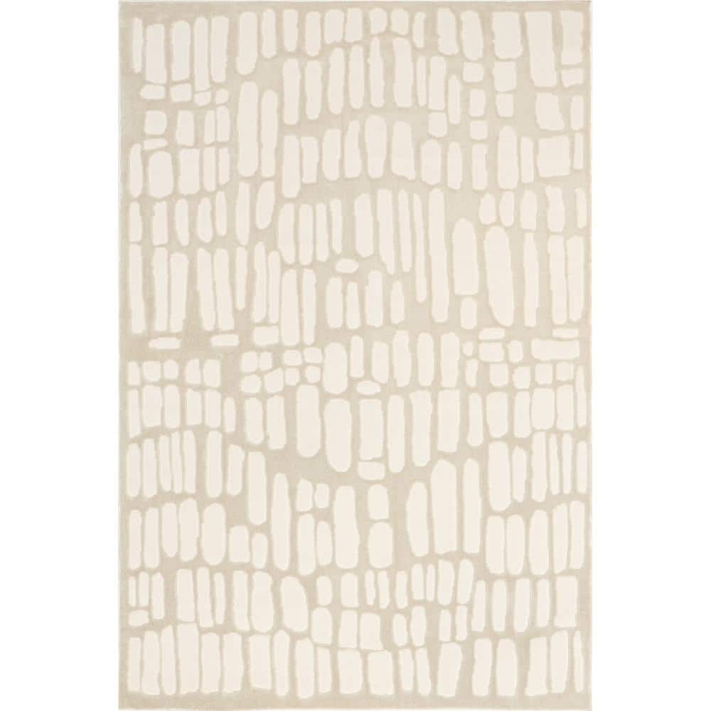 nuLOOM Belen Cream 4 ft. x 6 ft. Modern Abstract Area Rug MEGR01B