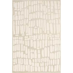 Belen Cream 4 ft. x 6 ft. Modern Abstract Area Rug