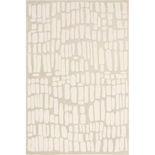 nuLOOM Belen Cream 4 ft. x 6 ft. Modern Abstract Area Rug