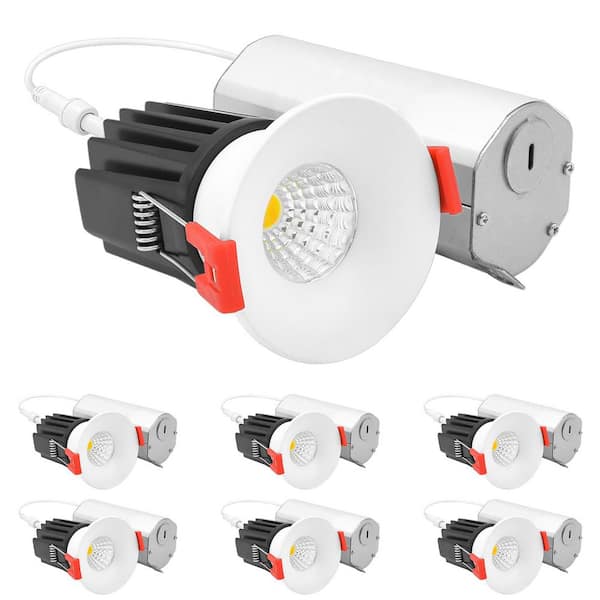 TORCHSTAR 4-Pack 5CCT Selectable Trimless LED Recessed Lights With J-Box - Dimmable