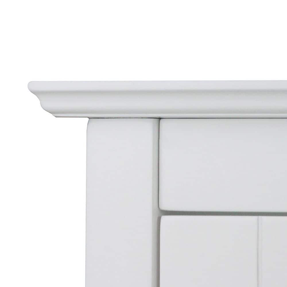 Connor Classic White Floor Cabinet with Textured Glass Doors